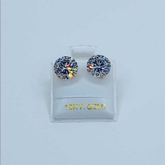10k solid gold earrings large studs 9mm Men/women